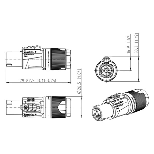 Conector Speakon Neutrik Macho NL4FXX-W-S Original