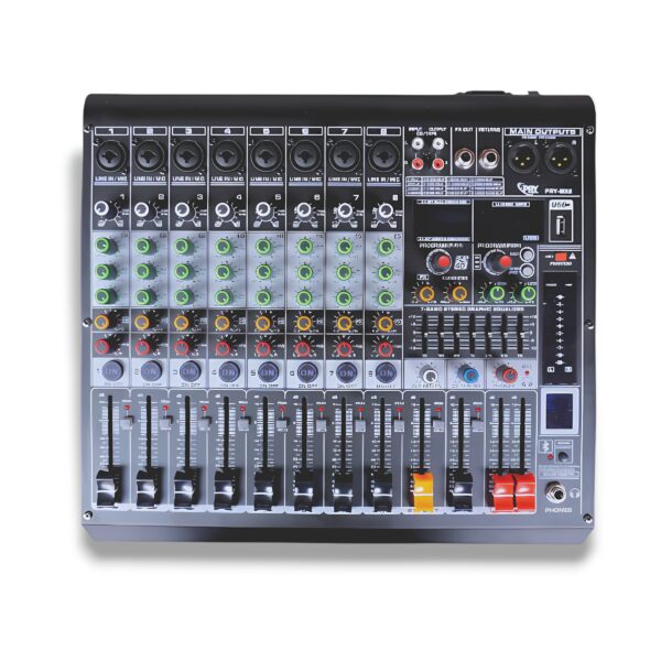 Consola Mezcladora Pry MX8 Profesional 8 Canales Audio DJ Sonido
