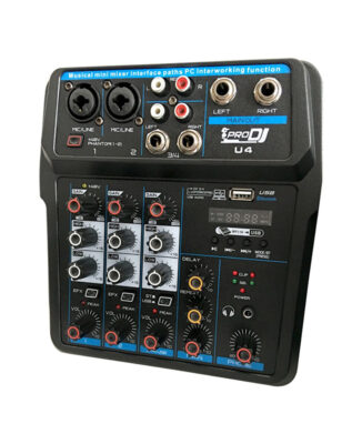 Consola Análoga PRO DJ U4 con USB Bluetooth y Efectos