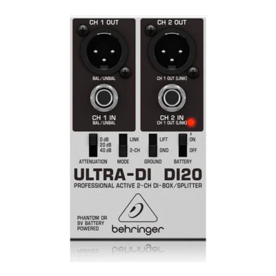 Caja directa Behringer DI20 2 canales 1/4 in TRS a XLR