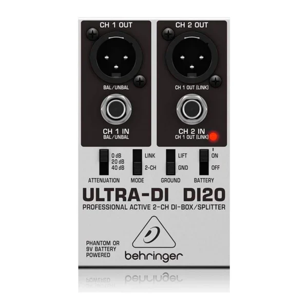 Caja directa Behringer DI20 2 canales 1/4 in TRS a XLR
