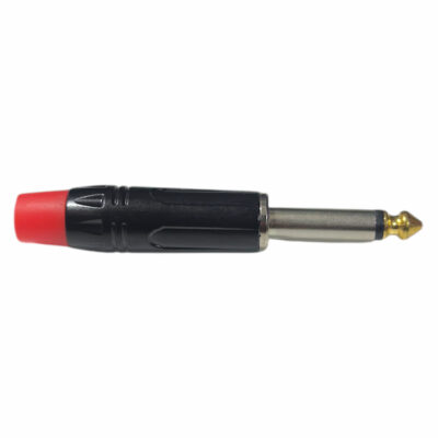 Plug 1/4 PRY Monofonico Negro Rojo Punta Dorada Pr-2401