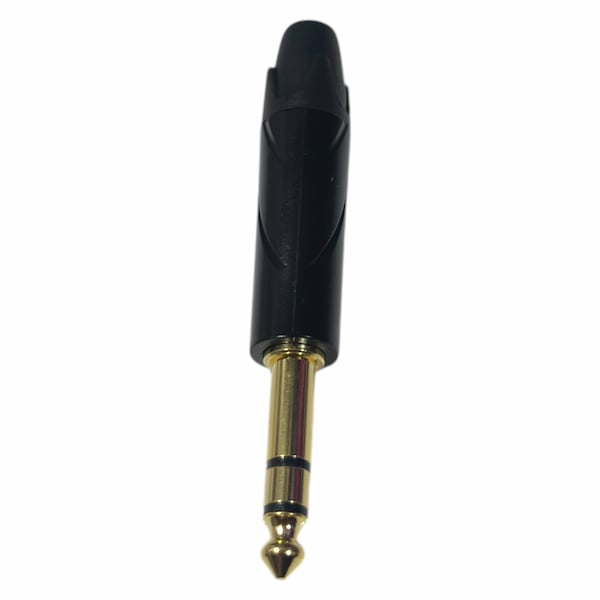Plug 1/4 PRY Estereo Negro Punta Dorada Pr353G