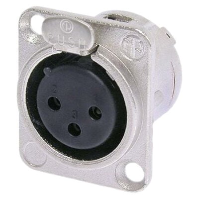 Canon Base Para Chasis Hembra Neutrik Nc3Fd-L-1 Xlr Plateado Original
