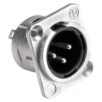 Canon Base Para Chasis Macho Neutrik Nc3Md-L-1 Xlr Plateado Original