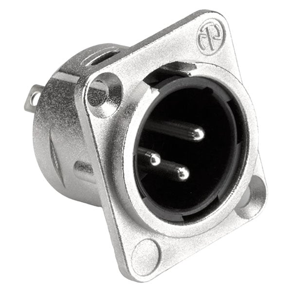 Canon Base Para Chasis Macho Neutrik Nc3Md-L-1 Xlr Plateado Original
