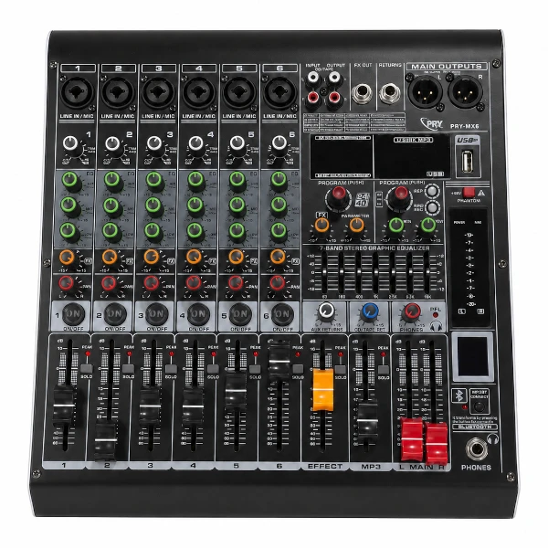 Consola Mezcladora PRY Mx6 Profesional 8 Canales
