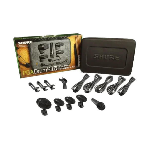 Kit Shure PGADRUMKIT5 con micrófonos PGA52, PGA56 y PGA57 para batería