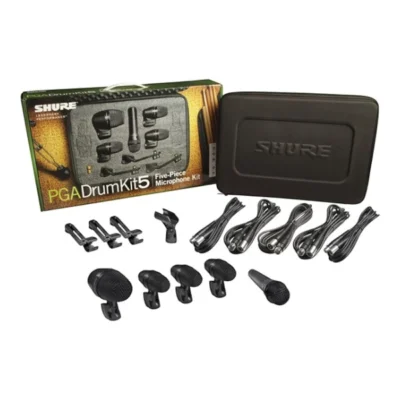 Kit Shure PGADRUMKIT5 con micrófonos PGA52, PGA56 y PGA57 para batería
