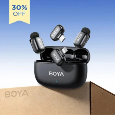 Micrófono Inalámbrico Boya Mini para iPhone Lightning 2 Solapa