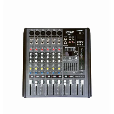 Consola Pro Dj 6FX Análoga 6 Canales con Efectos y USB/Bluetooth
