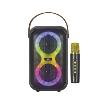 Cabina Recargable Doble Maxlin MX4DE 2x4" 120 W con Luces LED, Bluetooth y Micrófono Inalámbrico