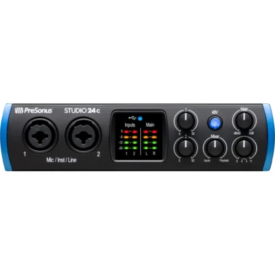 Interfaz de Audio PreSonus Studio 24c USB-C 2x2 24 Bits 192 kHz
