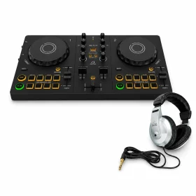 Combo DJ inicial AlphaTheta DDJ-FLX2 con audífonos Behringer HPM1000