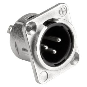 Canon Base Para Chasis Macho Neutrik Nc3Md-L-1 Xlr Plateado Original
